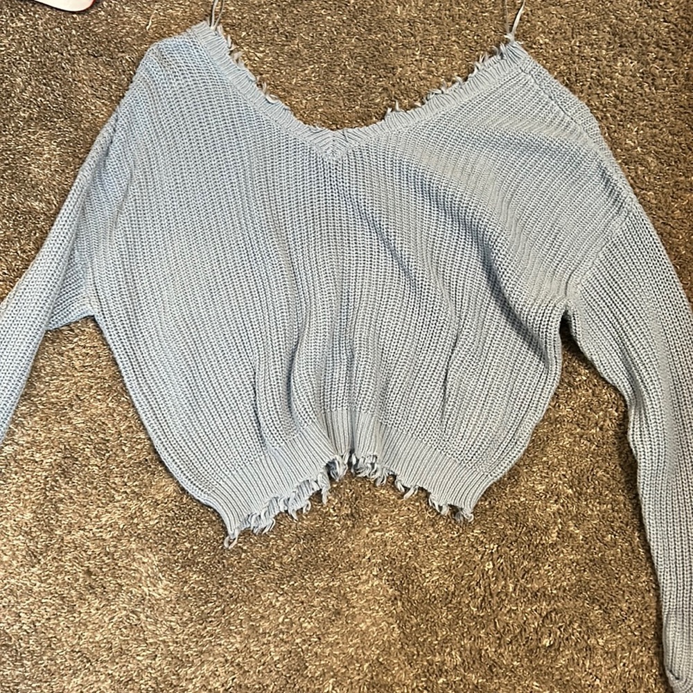Light blue cropped sweater